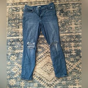 Women's Blue Distressed Jeans